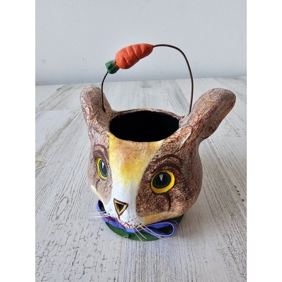 Department 56? Easter Bunny basket spring rabbit decor car carrot - Picture 1 of 8